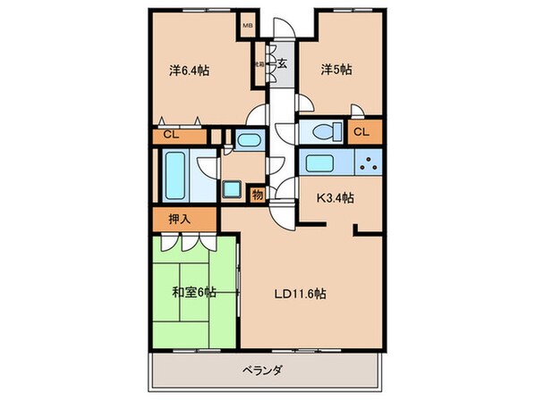 センチュリーヒルズ(502)の物件間取画像